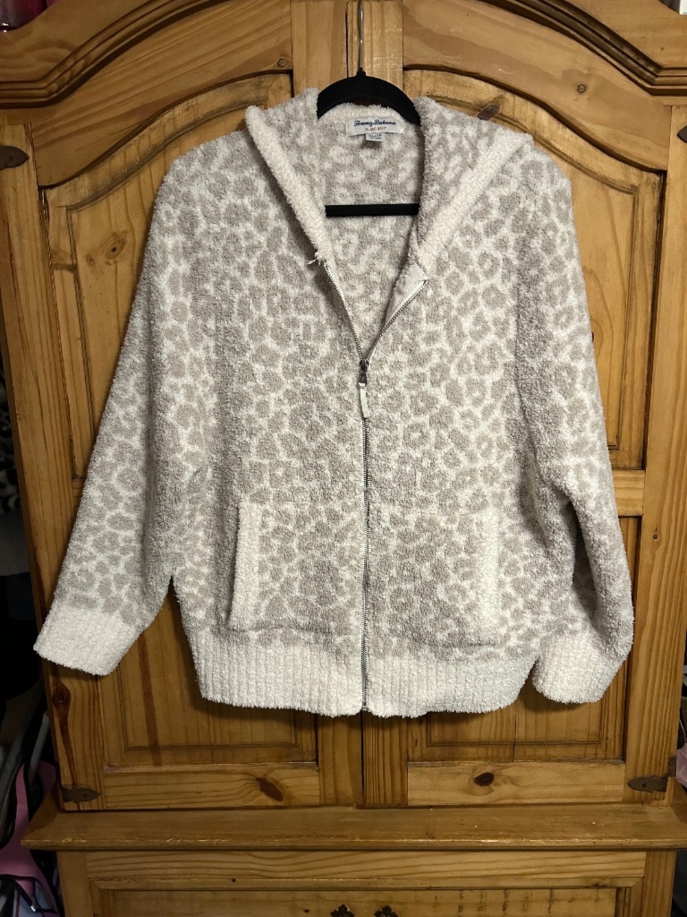 Tommy Bahama Island Soft Fleece Leopard Print Hooded Jacket